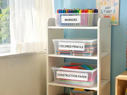Elementary classroom art storage